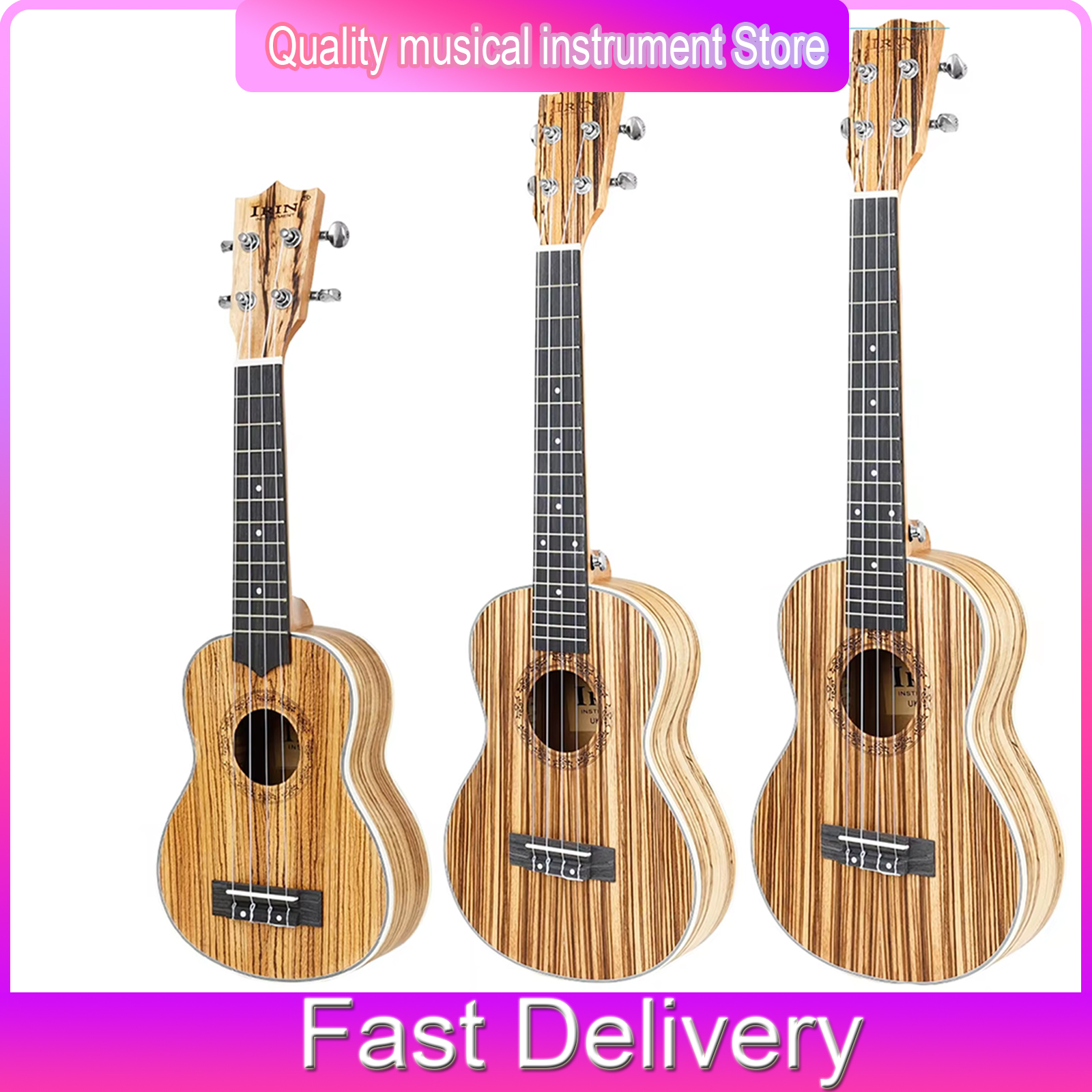 Musical Instrument Hawaiian - IRIN Ukulele 21/24/26 inch Ukulele Zebrawood