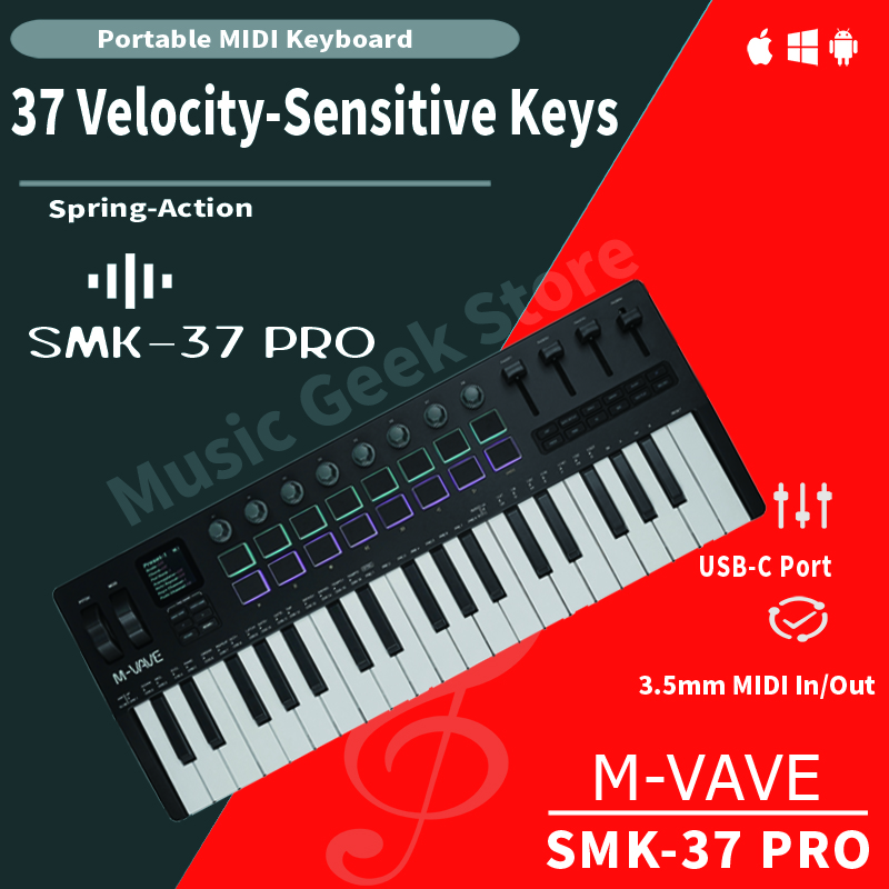 Musical Instrument Keyboard - M-VAVE SMK-37 PRO 37-Key MIDI Controller