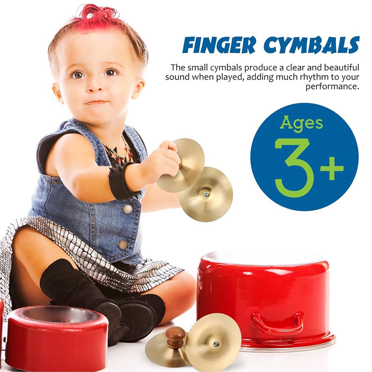 1 Pair Finger Cymbals 7cm/2.75 – Musical Instrument With Hand recenzja i cena