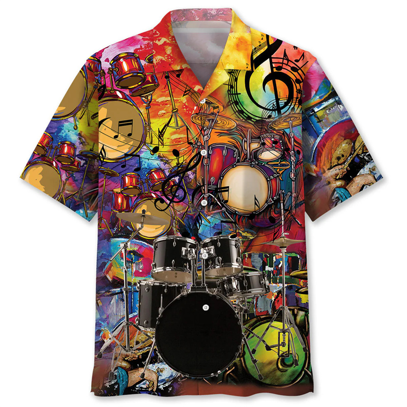 Drum Pattern Hawaiian Shirt Me – Musical Instrument Hawaiian recenzja i cena