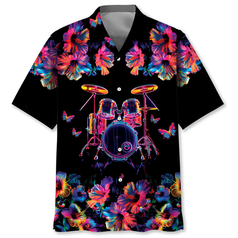 Drum Pattern Hawaiian Shirt Me – Musical Instrument Hawaiian recenzja i cena