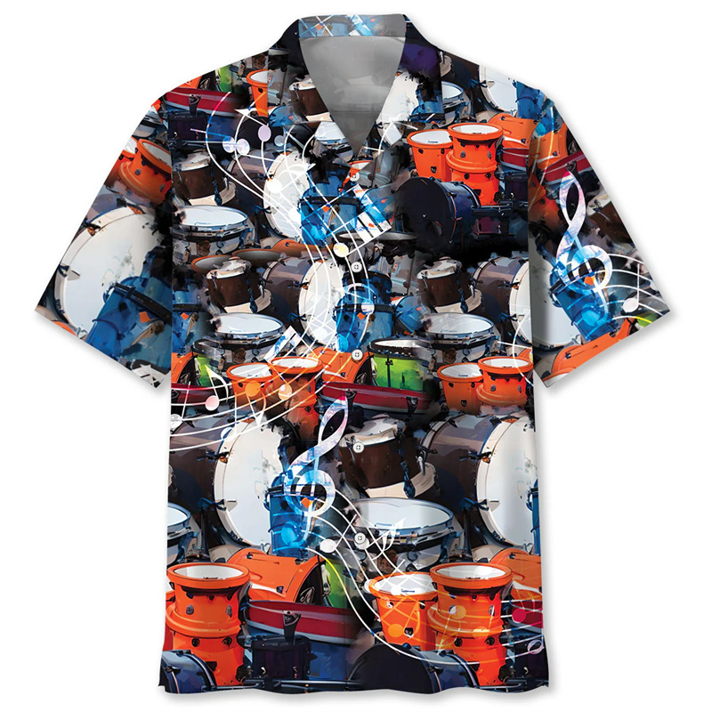 Drum Pattern Hawaiian Shirt Me – Musical Instrument Hawaiian recenzja i cena