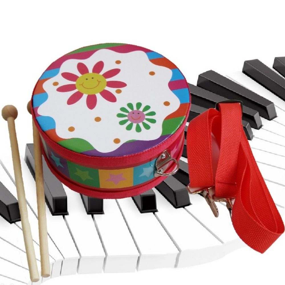 Wooden Children's Drum Double  – Musical Instrument With Hand recenzja i cena