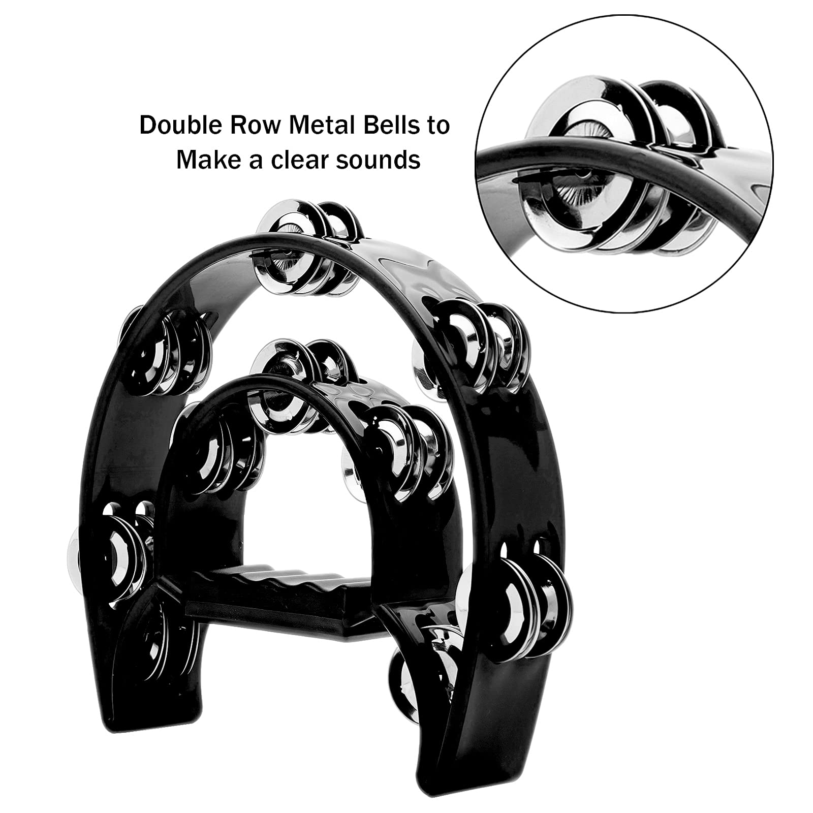 Tambourine Double Row Metal Ji – Musical Instrument With Hand recenzja i cena