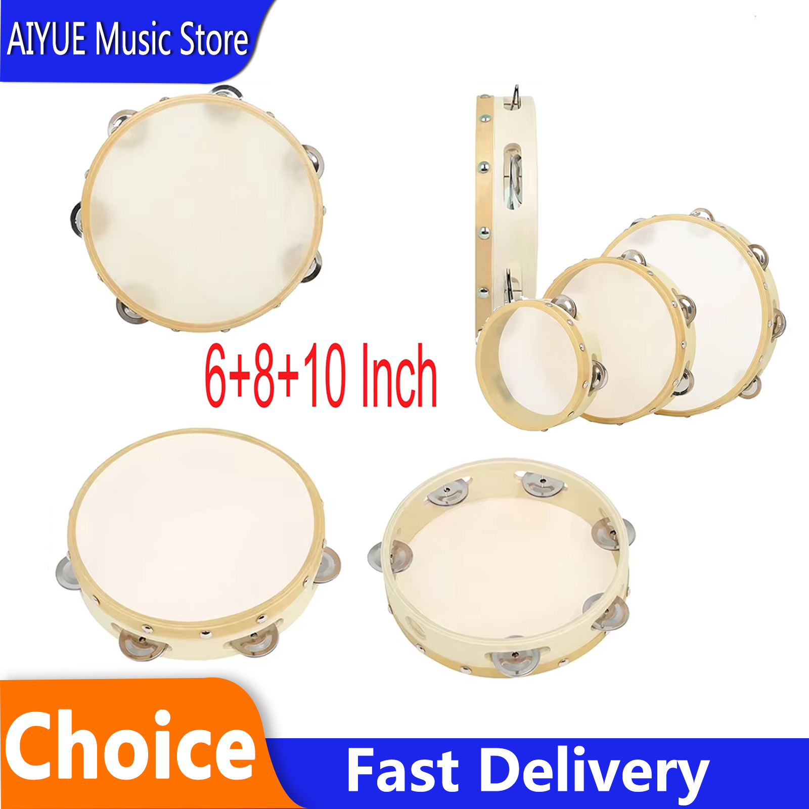 3Pcs/Set 6/8/10 Inches Cowhide – Tambourine Hand Drum recenzja i cena