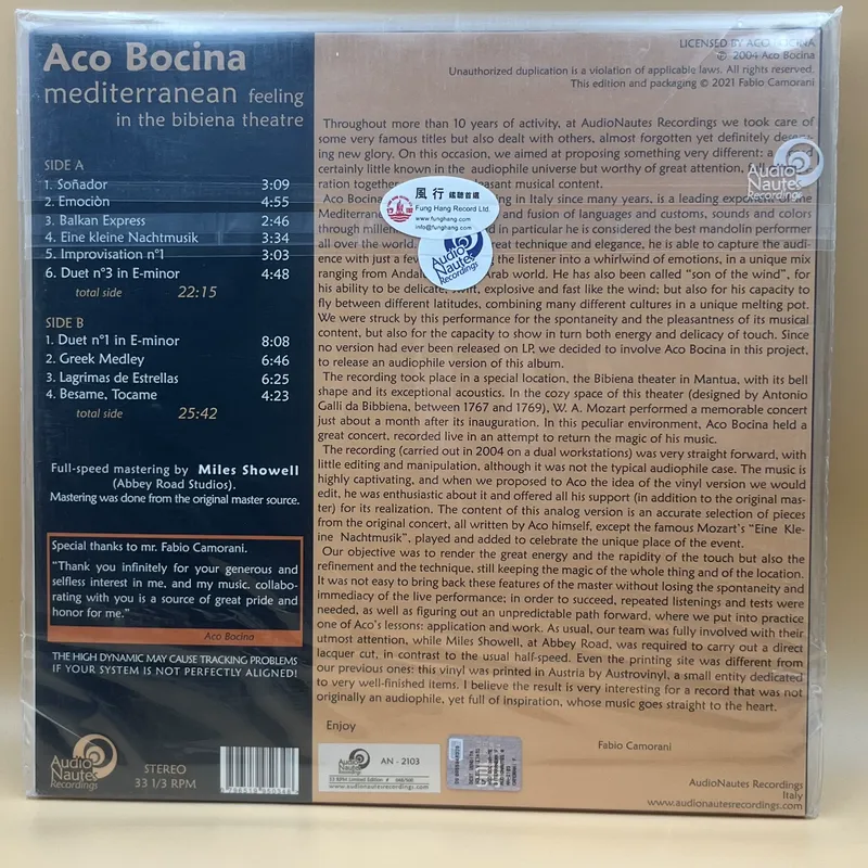 LP Vinyl Pop Record Aco Bocina – Mandolin A Style recenzja i cena