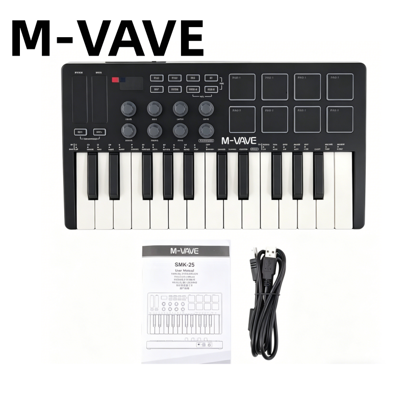 M-VAVE SMK-25 Black Portable M – Musical Instrument Keyboard recenzja i cena