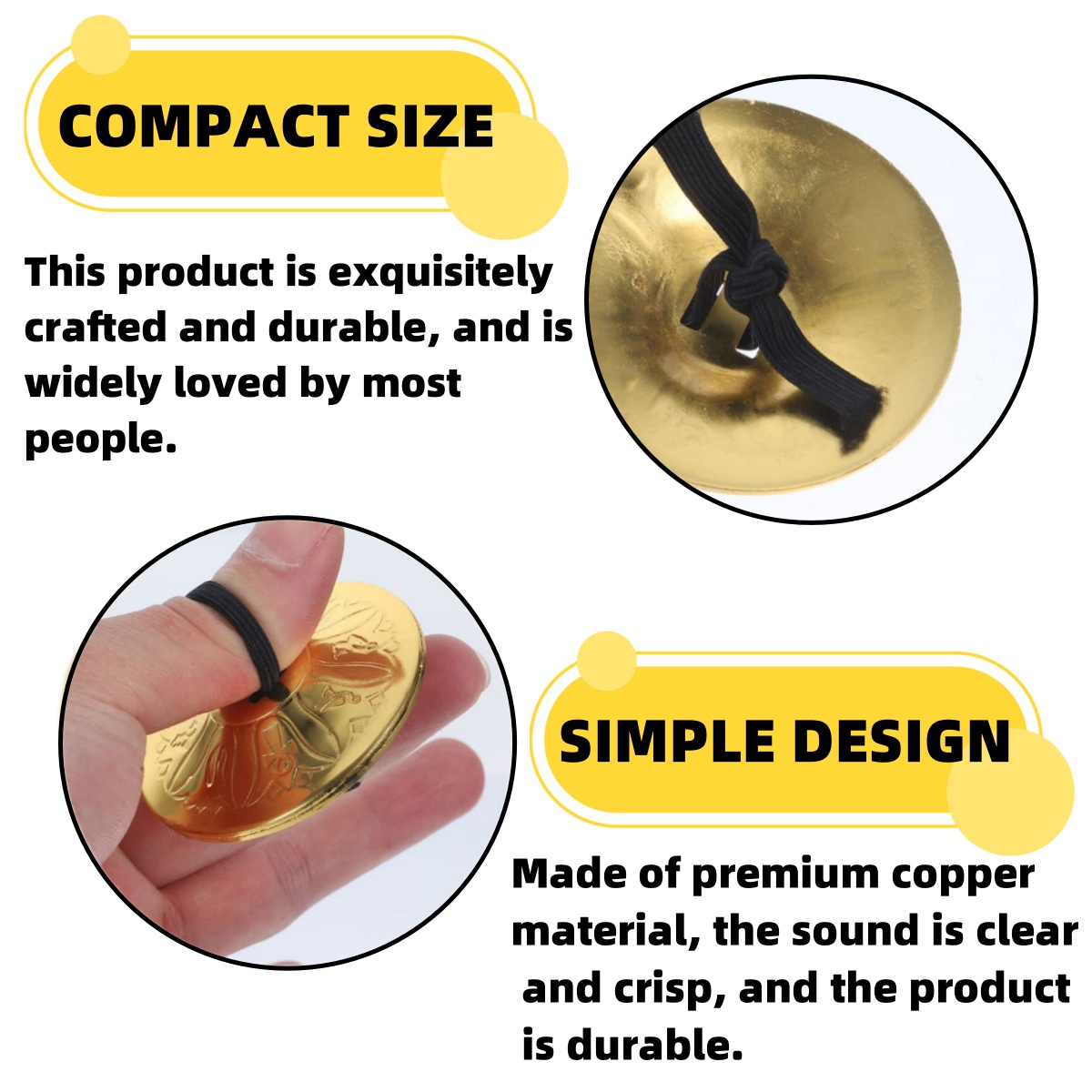 4PCS Mini Copper Finger Cymbal – Musical Instrument With Hand recenzja i cena